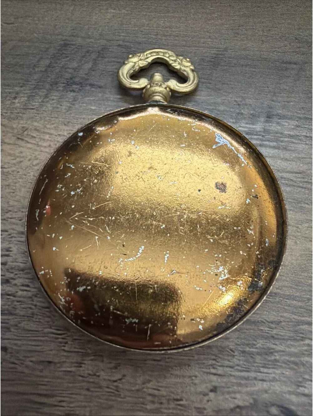 Antique Photograph of Child in Round Gold Frame Victorian